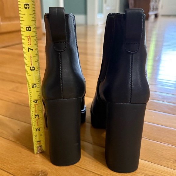 Steve Madden vertex high ankle boots in black leather Chunky Grunge Goth 6.5 - Picture 4 of 11